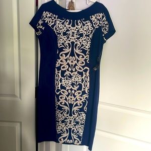Beautiful navy blue dress , dressy for wedding